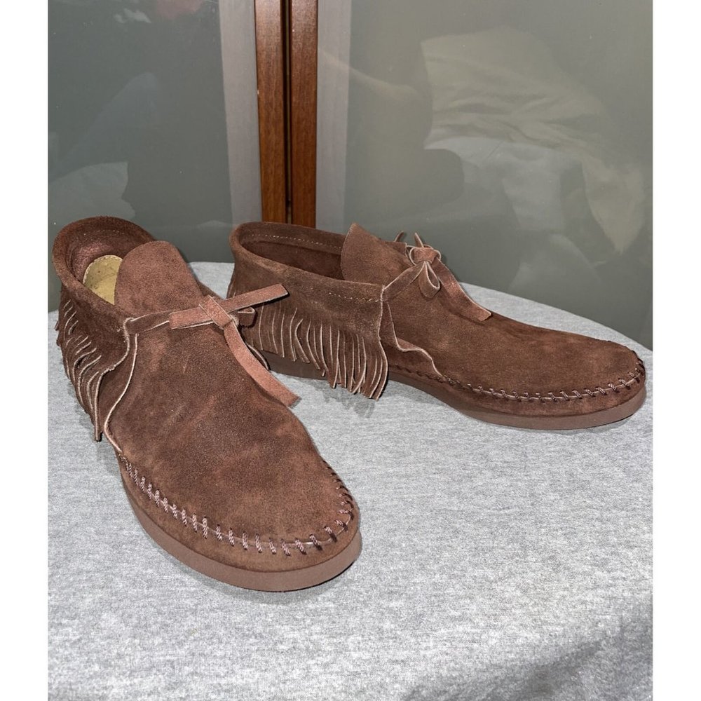 Quoddy Vintage Deerskin Leather Fringe Moccasins Chukka Ankle Boots Womens 9 M
